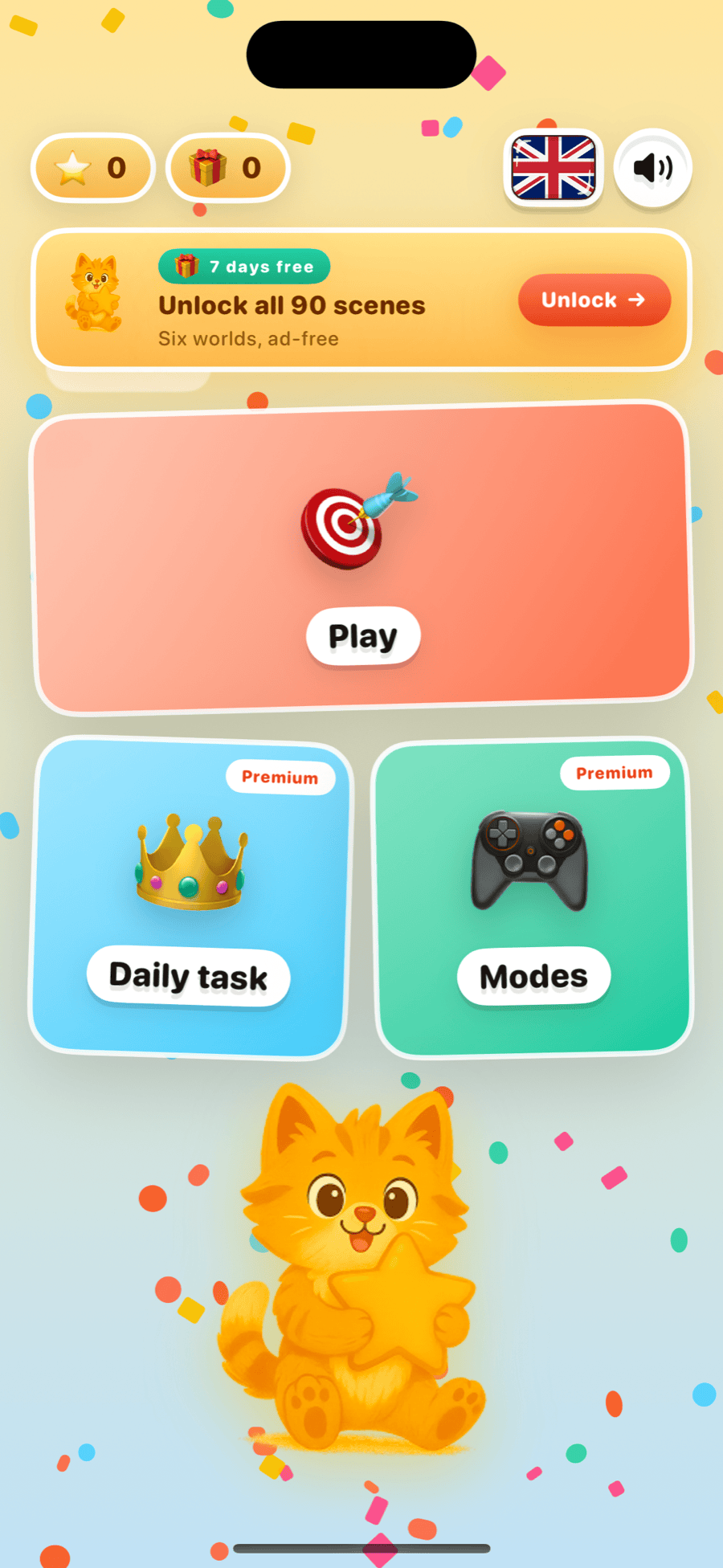 LeoFind home screen with Leo the lion cub